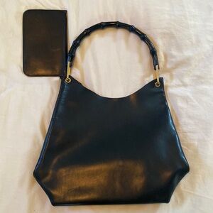 Gucci Bamboo black leather bag